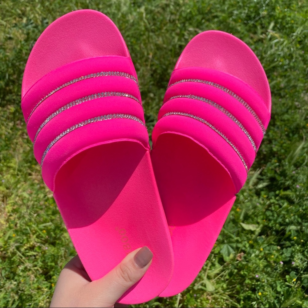 Neon pink slides
